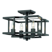 Golden 7151-SF BLK - Wry Lighting Bellare 4-light Semi-Flush Mount in Matte Black